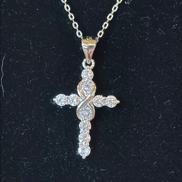 Jools Jewelry - Jools 925 Cross Necklace with Cubic Zirconia. 16 inches long